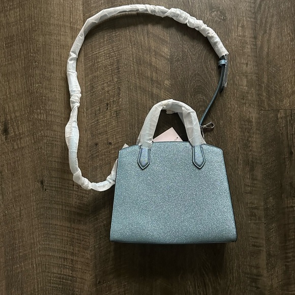 NWT Kate Spade Satchel Purse Tinsel Glitter Frosty Sky Bag